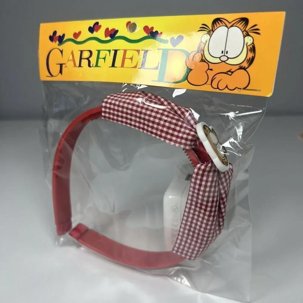 New GARFIELD Vintage Red Gingham Headband JIM DAVIS Cat